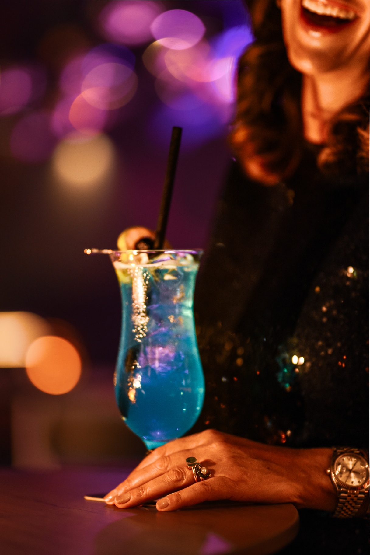 Blue Lagoon in a tall glass