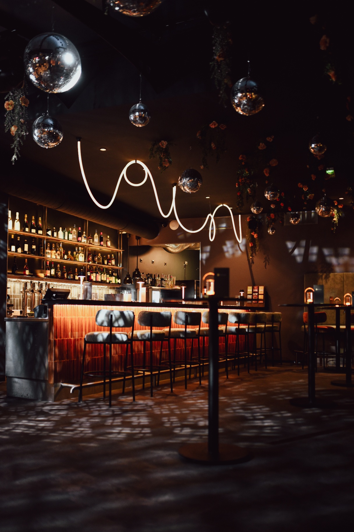 Main Jimmy's bar with signature ceiling light